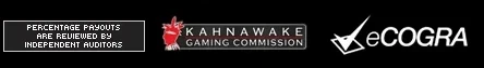 Kahnawake Gaming Commission and eCOGRA marks from the Casino Kingdom footer